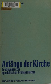 Cover of: Anfänge der Kirche