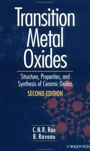 Cover of: Transition metal oxides: structure, properties, and synthesis of ceramic oxides