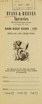 Cover of: Bare root roses - 1951: price list and order form