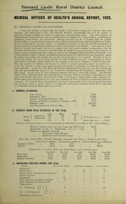 [Report 1922] by Barnard Castle (England). Rural District Council. nb2006012615