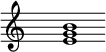 
\relative c'{
\override Staff.TimeSignature #'stencil = ##f
\cadenzaOn s1 <e g b> s1 \cadenzaOff
}
