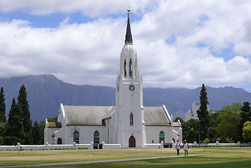 Die NG kerk op Worcester, waarvan Freeman die sierlike toring ontwerp het.