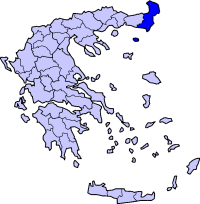 Localização de Evros na Grécia
