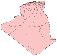 Map of Algeria showing Blida province