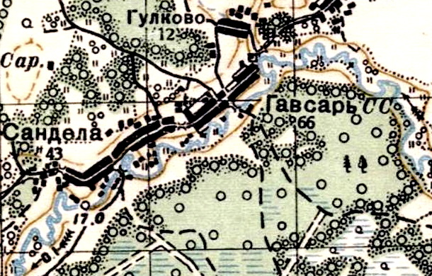 План деревни Гавсарь. 1941 год