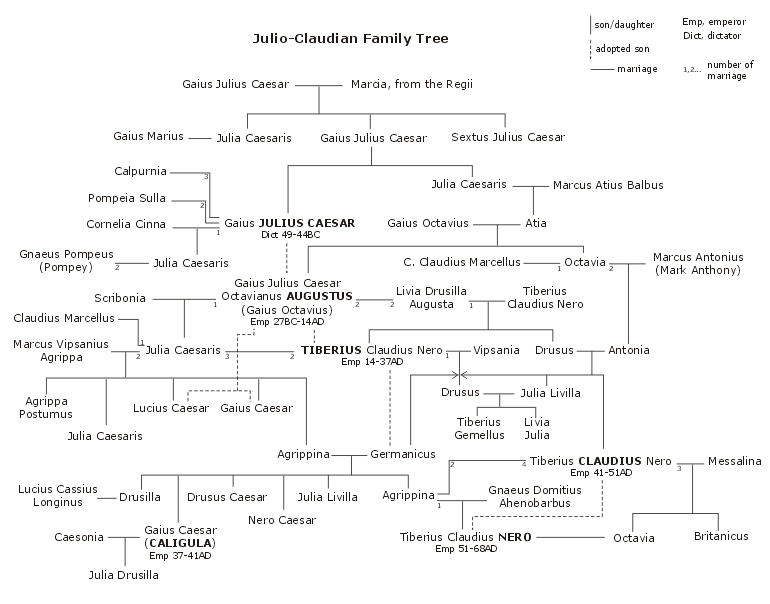 Genealogie vun de Julio-Claudianer