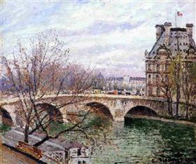 Le Pont Royal et le pavillon de Flore, 1903, Camille Pissaro, 1903. Petit-Palais.