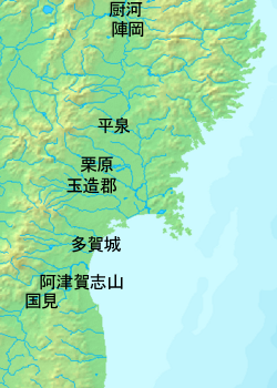 陸奥（東北地方太平洋側）の地図