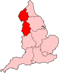 Kart over Nordvest-England