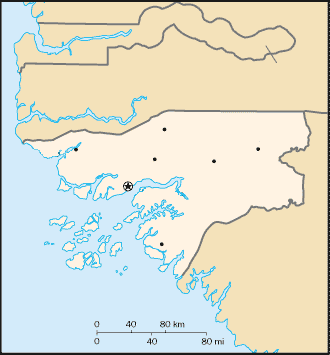 Bissau-Guinea elhelyezkedése