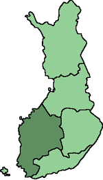 Poziția regiunii Länsi-Suomen lääni Västra Finlands län