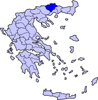 Poziția regiunii Νομός Δράμας