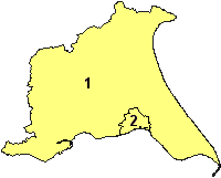 Otoritas kesatuan dari Ceremonial East Riding. 1. East Riding of Yorkshire (Kesatuan) 2. Kingston upon Hull (Kesatuan)