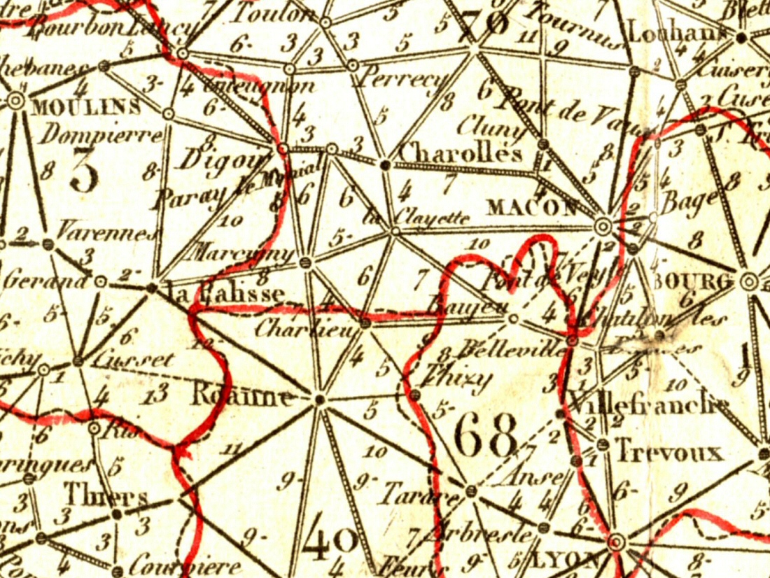 Carte de la région vers 1830[Note 1].