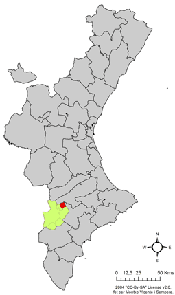 Beneixama - Localizazion