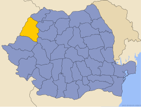 Administrative map of Руминия with Биҳор county highlighted
