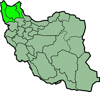 Ligging van de republiek in huidig Iran