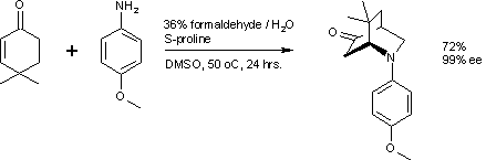 S-proline enantioselective Aza Diels–Alder reaction