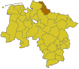 Landkreis Stades läge i Niedersachsen
