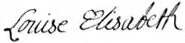 Signature de Louise-Élisabeth de France