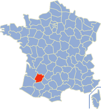 Poziția regiunii Lot-et-Garonne