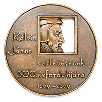 Medali peringatan Yohanes Calvin karya László Szlávics, Jr., 2008