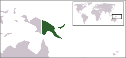 Localização de Papua e Nova Guiné