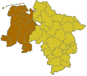 Regierungsbezirk Weser-Ems in Niedersachsen