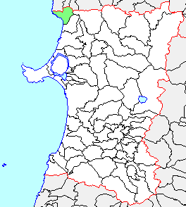 八森町、県内位置図