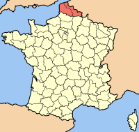 Localisacion du Nord-Pâs-de-Calês en France