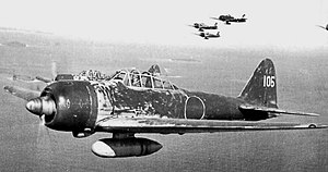 A6M3 model 22 UI-105 pilotovaný stíhacím esem Hirojošim Nišizawou z kókútai 251 nad Šalomounovými ostrovy, 1943