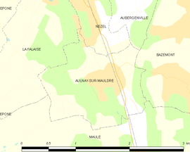 Mapa obce Aulnay-sur-Mauldre
