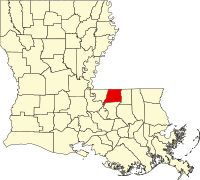 イーストフェリシアナ郡の位置を示したルイジアナ州の地図