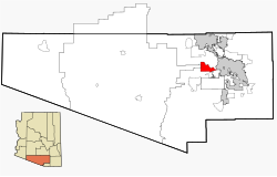 Location in Pima County and the state of Arizona