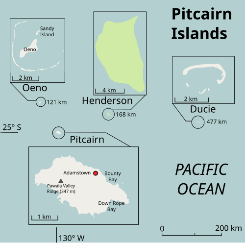 Map of the Pitcairn Islands