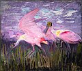 Image 44In Roseate Spoonbills 1905–1909, Abbott Handerson Thayer tried to show that even the bright pink of these conspicuous birds had a cryptic function. (from Animal coloration)