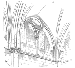 Le triforium de l'église. Dessin d'Eugène Viollet-le-Duc.