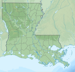 Location of Lake Verret in Louisiana, USA.