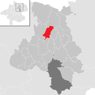 Lage der Gemeinde Zwettl an der Rodl im Bezirk Urfahr-Umgebung (anklickbare Karte)