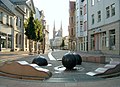 Innenstadt von Köthen (Anhalt) mit Blick auf St. Jakob