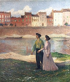 Les Bords de la Garonne. Les amoureux