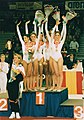 El conjunto español con el oro en el podio de Viena (1995).