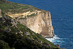 Limestone cliffs overlooking the sea.