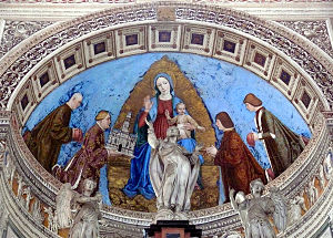 Bergognone, Il duca Gian Galeazzo Visconti dona la Certosa alla Madonna.