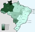 Porcentaje de la población indígena de Brasil