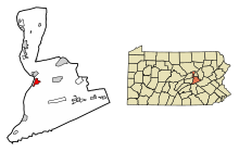 Former location of Shamokin, present-day site of Sunbury, Pennsylvania