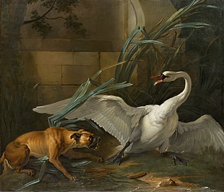 Swan Attacked by a Dog, (1745), 177.8 x 208.3 cm., North Carolina Museum of Art