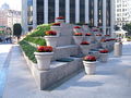 Plaza's terraced gardens