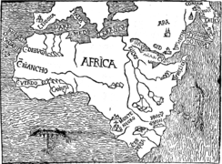 En 1508, nesti mapa portugués, conozse un gran ríu nel interior del continente: la so fonte y el so delta nun s'indiquen.
