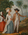 Un planteur et sa femme, accompagné de leur servante, vers 1780, par Agostino Brunias.